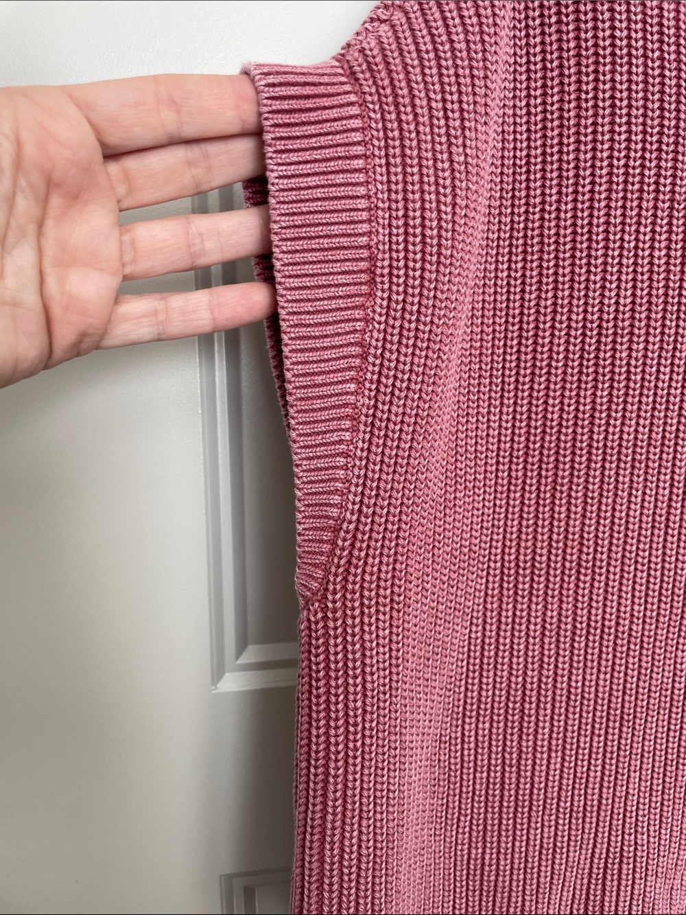 Lou & Grey 100% Cotton Women's Rib-Knit Pocket Sweater - Rose - Picture 4 of 7